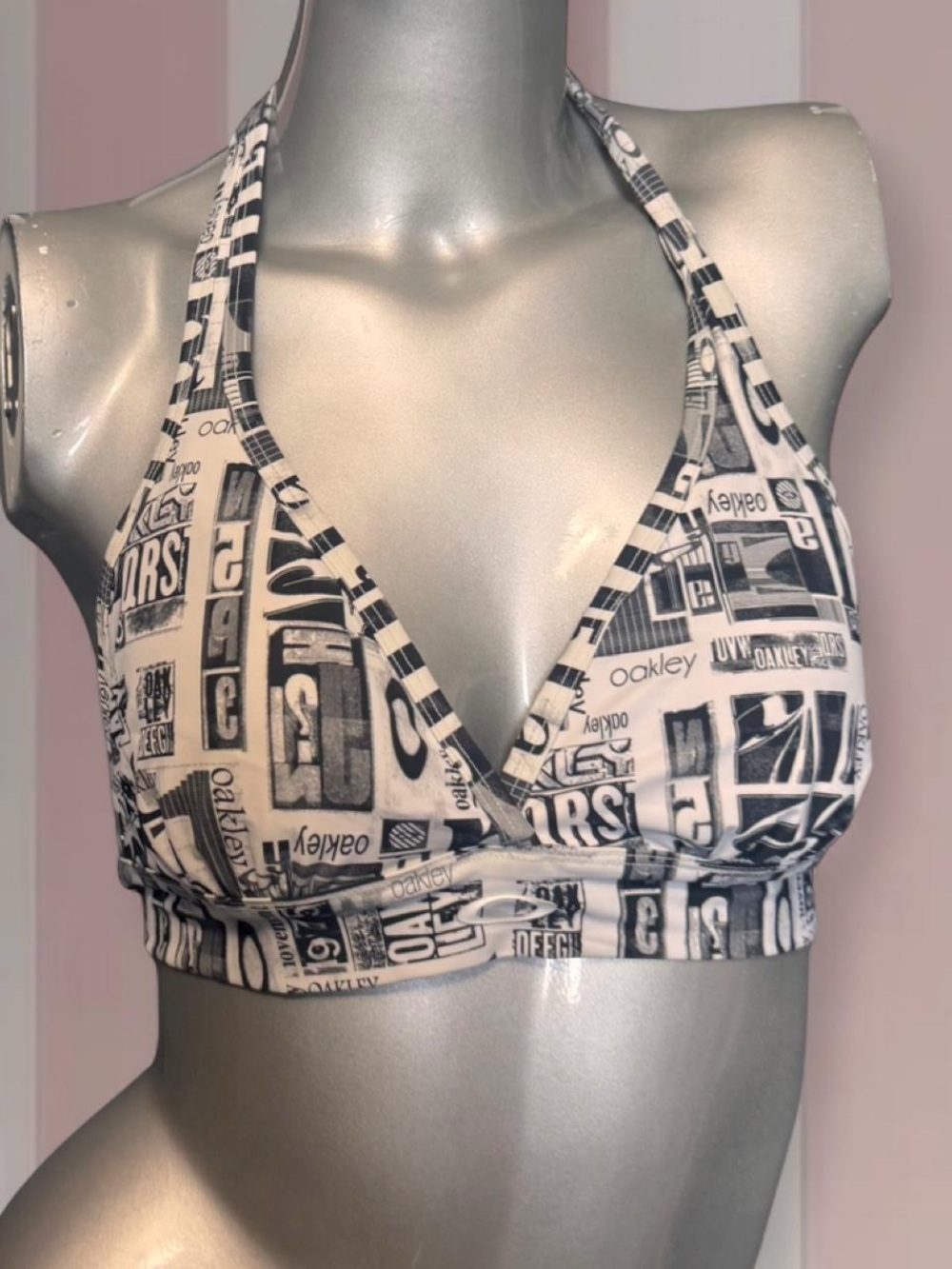 Oakley Y2K Magazine-Print Bikini Top